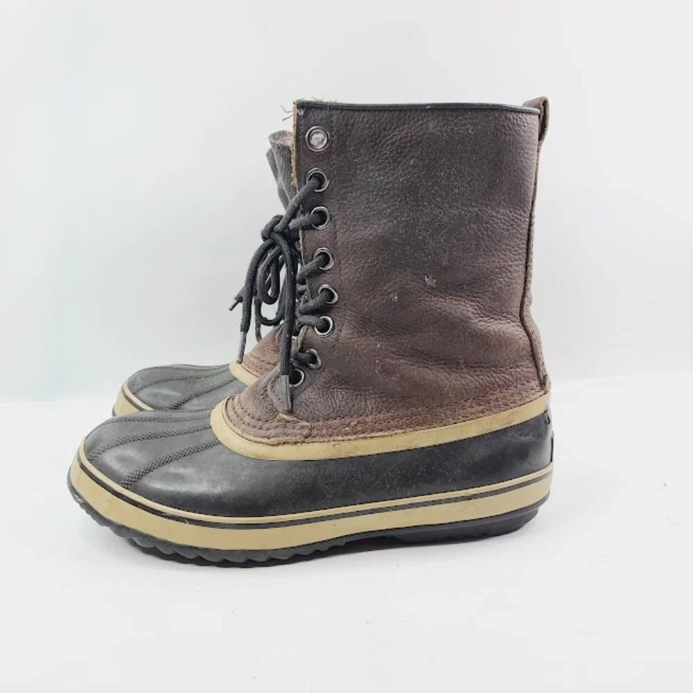 Sorel Men's Brown Premium T NM1561-256 Leather Ankle Winter Boot Size 9